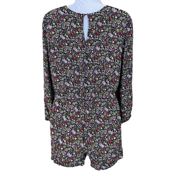 Ann Taylor LOFT Floral Long Sleeve V-Neck Garden Wrap Romper Ladies XS Pockets - Picture 5 of 9